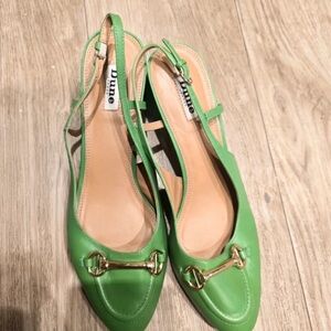 Dune Women's Green Slingback Flats